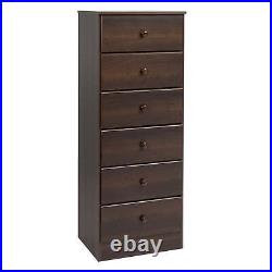 Astrid 6-Drawers Tall Chest Bedroom Contemporary Style Rich Espresso Wood 78 lbs