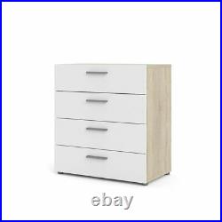 Austin 4 Drawer Chest in Oak Structure/White High Gloss