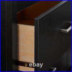 BEDROOM DRESSER 6-Drawer Chest of Drawers Storage Organizer Black Wood