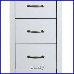 Balham Grey Painted 5 Drawer Narrow Slim Chest / Tallboy with Oak Style Top