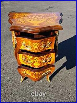 Beautiful Marquetry Inlay Chest of drawers table