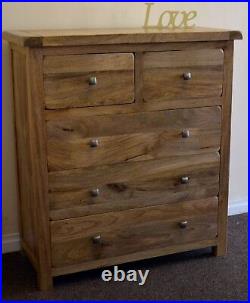 Bedroom Chest Drawers Solid Mango 5 Drawer Odisha Wood Fully Assembled Free Del