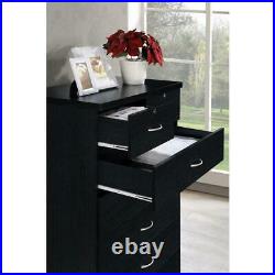 Bedroom Dresser 7-Drawer Chest of Drawers Storage Organizer Black Wood Modern