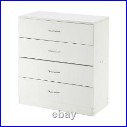 Bedroom Storage Dresser 4 Drawers with Cabinet Wood Furniture Bedroom Chest