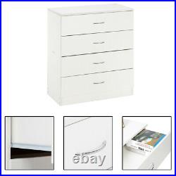 Bedroom Storage Dresser 4 Drawers with Cabinet Wood Furniture Bedroom Chest