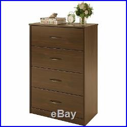 Bedroom Storage Dresser Chest 4 Drawer Modern Wood Furniture Glide Saint Walnut