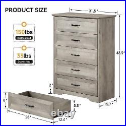 Bedroom Storage Dresser Chest 5 Drawers 5-Tier Cabinet Wood Furniture Livingroom