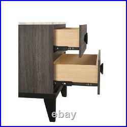 Best Quality Furniture Chest Of Drawers 15Wx45H Soft Closing Drawers Wood Gray