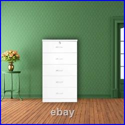 Better Home Products Olivia Wooden Tall 5 Drawer Chest Bedroom Dresser in White