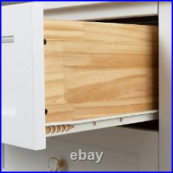 Birch Solid Wood Dresser Double Chest of 6 Drawers Bedroom Storage White