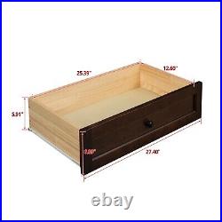 Birch Solid Wood Dresser Vintage Chest of 4 Drawers Bedroom Storage Brown