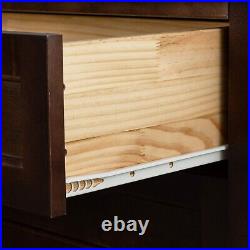 Birch Solid Wood Dresser Vintage Chest of 4 Drawers Bedroom Storage Brown