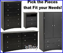 Black Bedroom Furniture Armoire Dresser Drawer Nightstand Chest Dressers 2 5 6