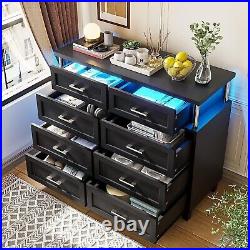 Black Dresser for Bedroom Chest of Drawers Tall Wide Dresser Storage Cabinet