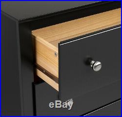 Black Tall Chest 6-Drawer Dresser Set Home Bedroom Wooden Space-Saving Furniture