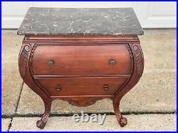 Bombay Company Furniture Pair Marble Top Bombe Night Chests