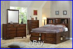 Bookcase Headboard Queen Chest Footboard Storage 10 Drawer Bed Bedroom Furniture
