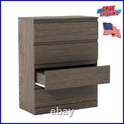 Brindle 4-Drawer Dresser Bedroom Storage Chest Cabinet Wood Furniture, Gray Oak