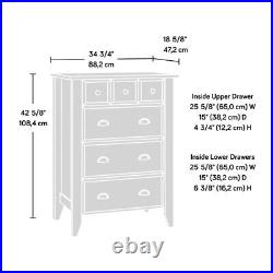 Brown 4-Drawer Chest Wood Finish Drawers Have Metal Runners And Safety Stops