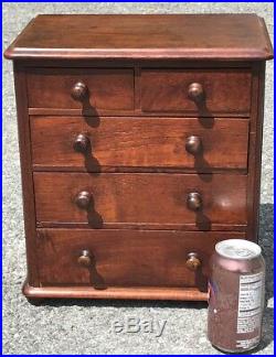 C1850 American Salesman Sample Miniature Antique Two Over Three Chest Of Drawers
