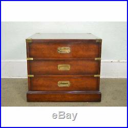 Campaign Style Vintage Mahogany Square 3 Drawer Chest
