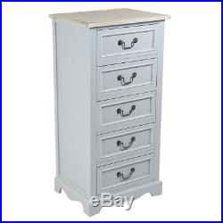 Charles Bentley Grey Loxley Vintage Solid Wood Chest Of Drawers 5 Drawer Tallboy
