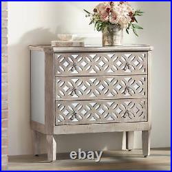 Charly 33 1/4 Wide Natural Whitewash 3-Drawer Accent Chest