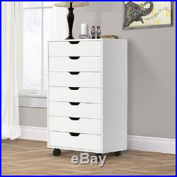 Chest Cabinet Dresser 7 Drawers Storage Wheels Home Closet Bedrooms Organizer