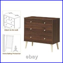 Chest Of 4-Drawer Dresser Cabinet Bedroom Storage Organizer With Rubberwood Legs