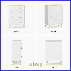 Chest of 4 Drawers Dresser for Bedroom Nightstand Storage Organizer Wood Cabinet