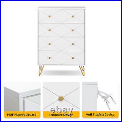 Chest of 4 Drawers Dresser for Bedroom Nightstand Storage Organizer Wood Cabinet