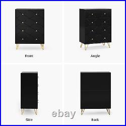 Chest of 4 Drawers Dresser for Bedroom Wood Storage Organizer Hallway Cabinet