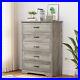 Chest of 5 Drawers Dresser for Bedroom Nightstand Storage Organizer Wood Cabinet