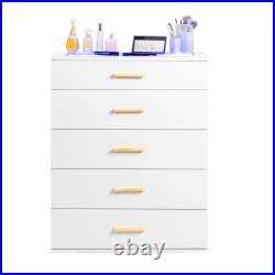 Chest of 5 Drawers LED Lighted Dresser for Bedroom Nightstand Storage Organizer