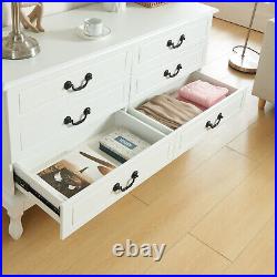 Chest of 6 Drawer Double Dresser Bedroom Clothes Organizer Storage Cabinet Wood