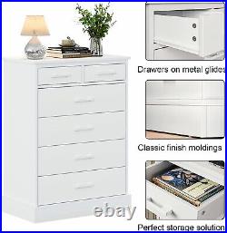 Chest of 6 Drawers Dresser Wood Storage Tower Clothes Organizer Storage Cabinet