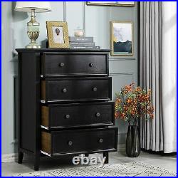 Chest of Drawers 4 Drawer Dresser Bedroom Nightstand Storage Cabinet Solid Wood