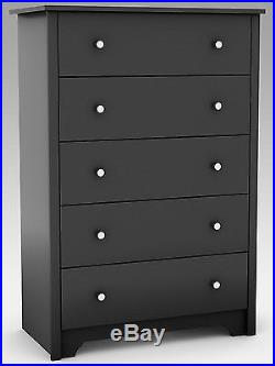 Chest of Drawers Black Dresser Clothes Storage Chest Linens Bedroom Furniture