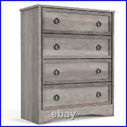Chest of Drawers Dresser 4 Drawer Furniture Cabinet Bedroom Storage Gray White