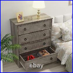 Chest of Drawers Dresser 4 Drawer Furniture Cabinet Bedroom Storage White gray