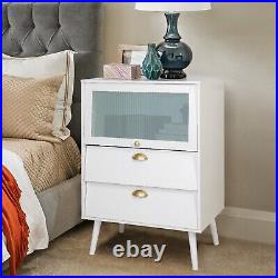 Chest of Drawers Dresser Wood Storage Organizer Glass Door for Living Room Large