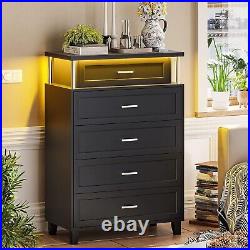 Chest of Drawers with LED Light, Large Capacity Storage Cabinet, 5 Drawer Dresser