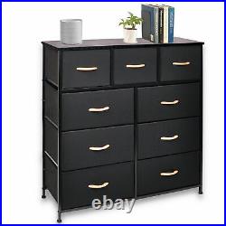 Chest of Fabric Drawers Dresser 4/5/8/9 Bins Bedroom Storage Organizer Cabinet