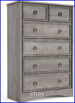 Classic 6 Drawer Dresser Chests of Drawers Tower Organizer Unit Bedroom Entryway