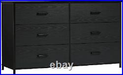 Classic 6 Drawer Dresser Furniture Bedroom Organizer Clothes Chest Drawers Black