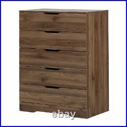 Contemporary Wood 5-Drawer Chest Dresser Cabinet Clothes Storage Organizer Brown