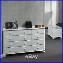 Copenhagen Cheap White Large Wide 2+3+4 9 Drawer Chest of Drawers Unit