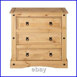 Corona 3 Drawer Chest of Drawers, Mexican Solid Pine, Rustic