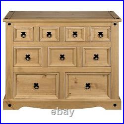 Corona 4+3+2 Drawer Merchant Chest of Drawers, Mexican Solid Pine, Rustic