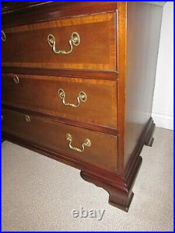 Councill Craftsmen Banded Mahogany Eight Drawer Chest On Chest, Tall Dressser
